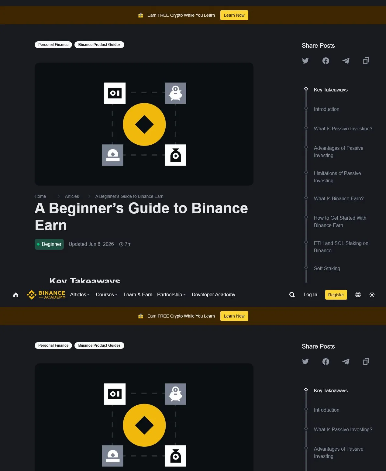 Binance Academy 公開文章中 Binance Sharia Earn 段落的真實網頁截圖